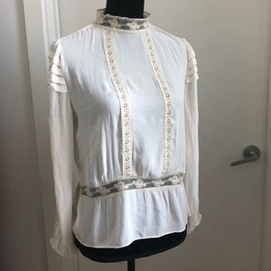 NWOT Zara Vintage Like Lace Blouse